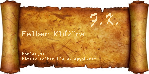 Felber Klára névjegykártya